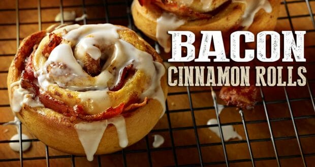 Cinnamon roll with bacon